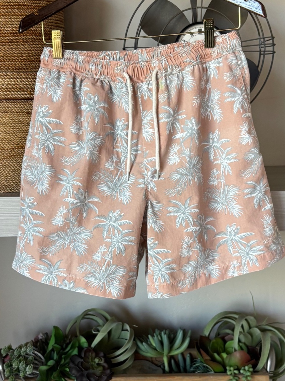 Men's Swim Trunks "Vintage Look" Tropical Print (32) Medium